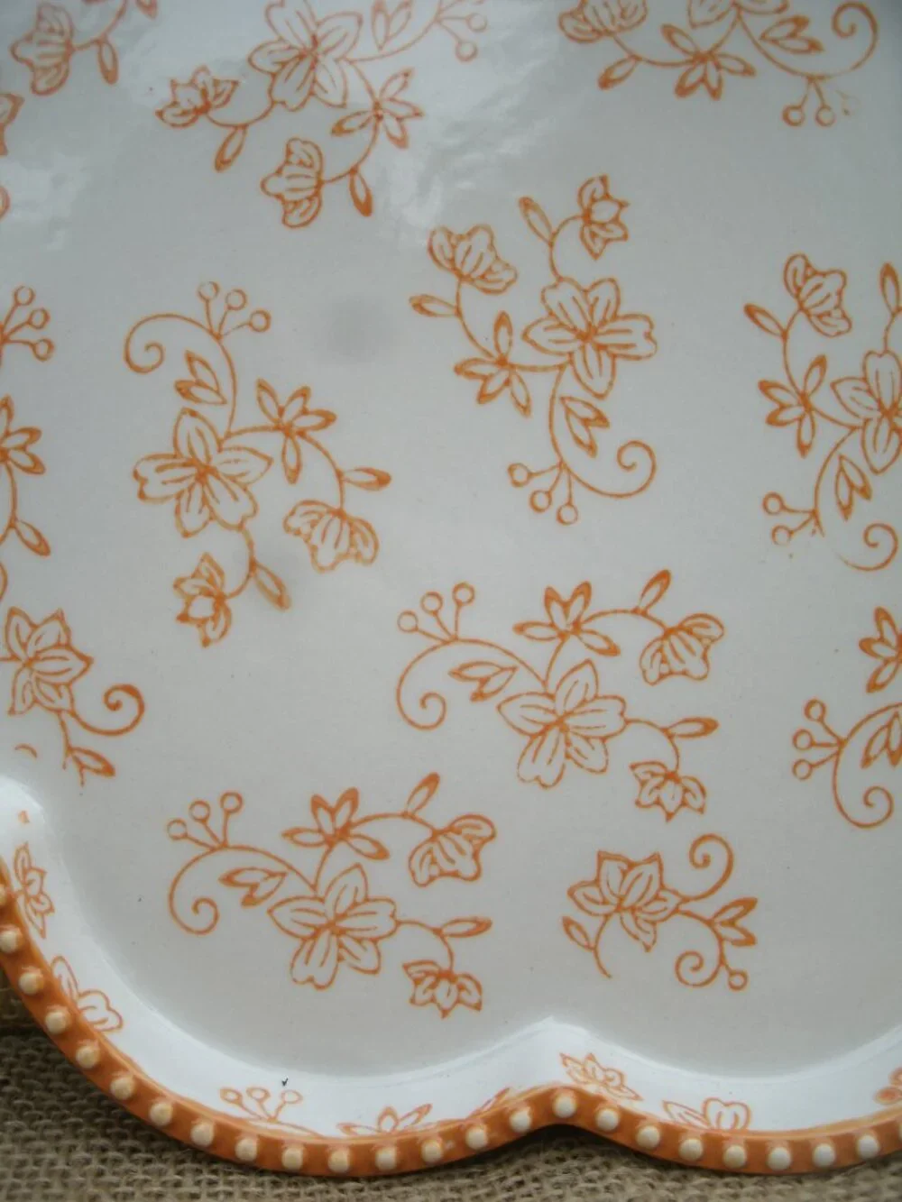 Vintage Temptations by Tara Floral Lace Stoneware Tart Dish